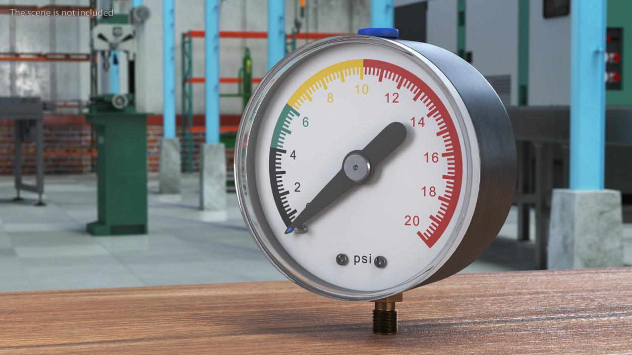 3D Mechanical Pressure Gauge 20psi