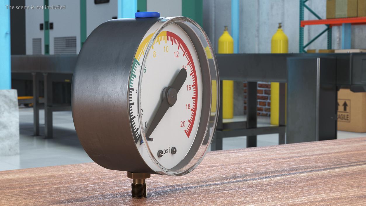 3D Mechanical Pressure Gauge 20psi