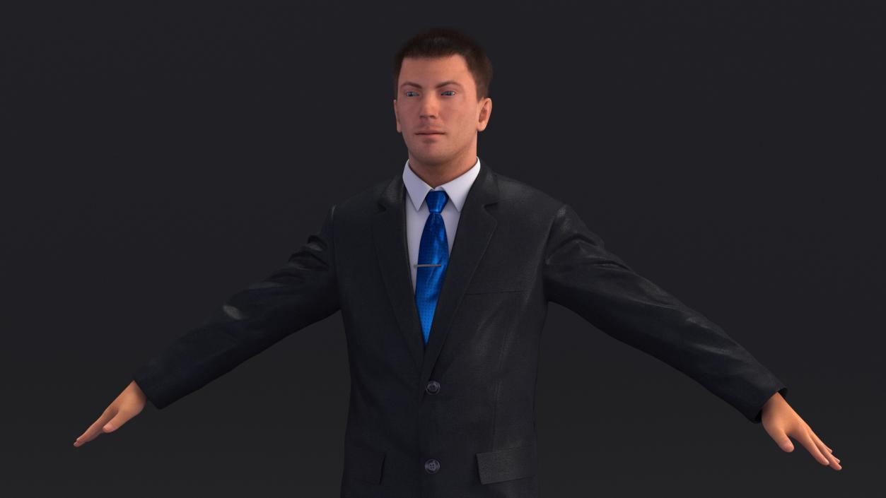 3D Suit Business Man Fur Rigged model