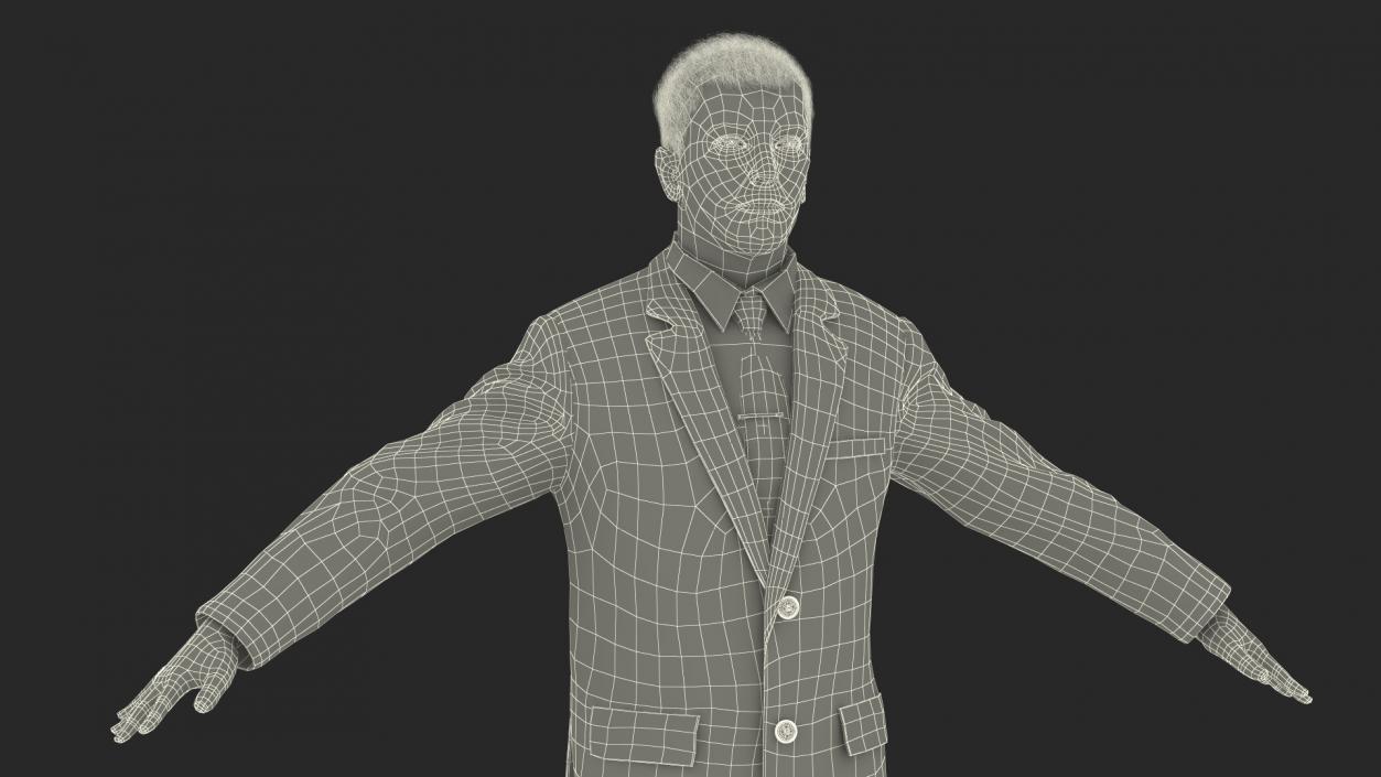 3D Suit Business Man Fur Rigged model