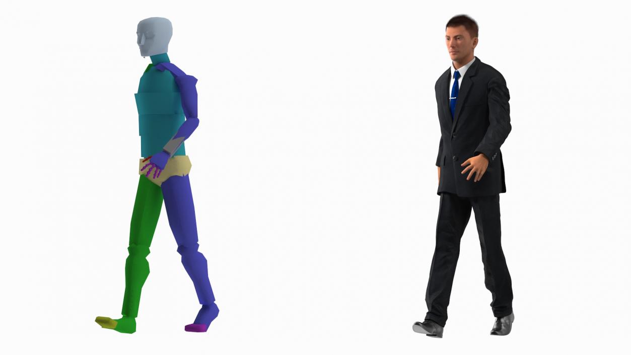 3D Suit Business Man Fur Rigged model