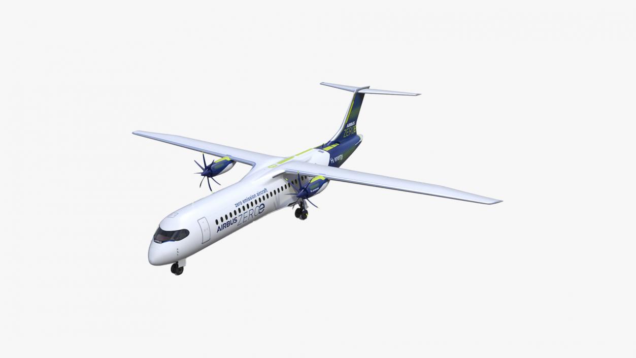 3D Airbus ZEROe Turboprop Rigged for Maya model