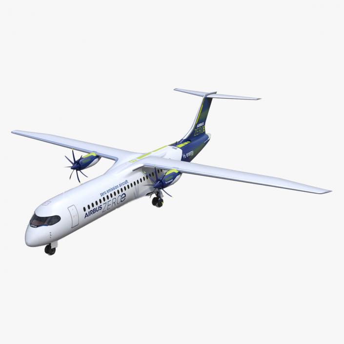 3D Airbus ZEROe Turboprop Rigged for Maya model