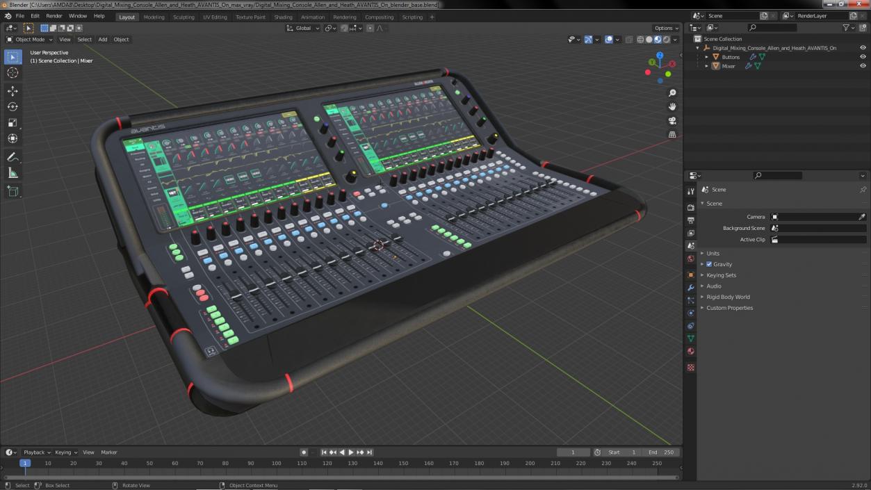 Digital Mixing Console Allen and Heath AVANTIS On 3D model