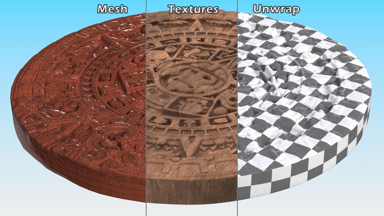 3D Maya Calendar Wood model