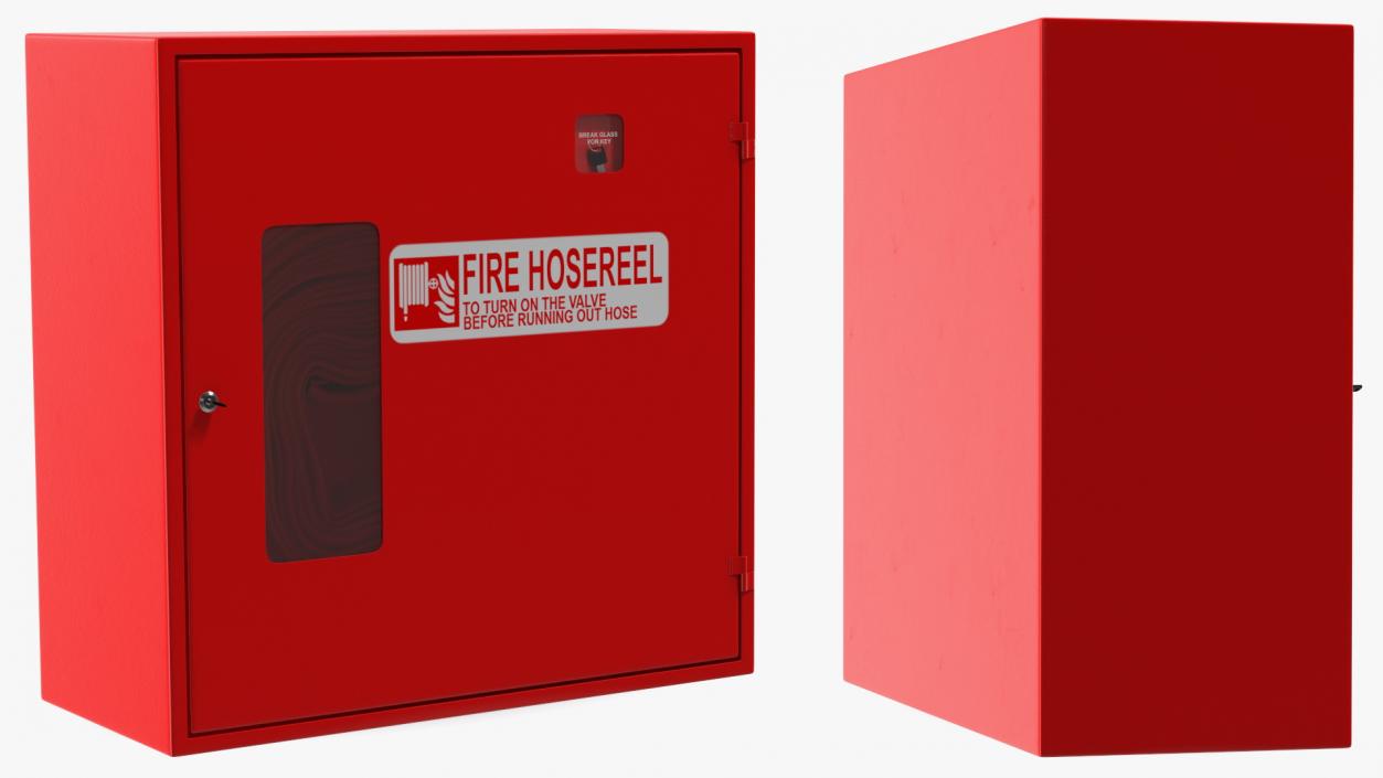 3D Fire Hose Cabinet Set