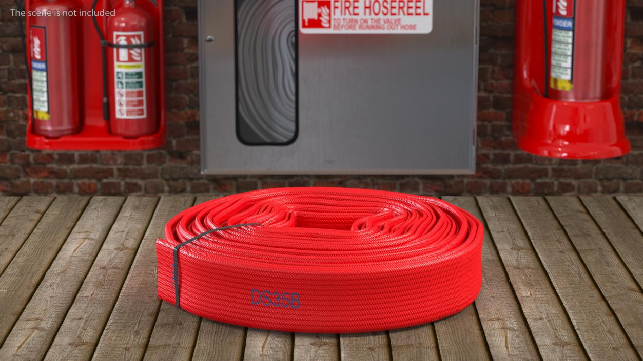 3D Fire Hose Cabinet Set