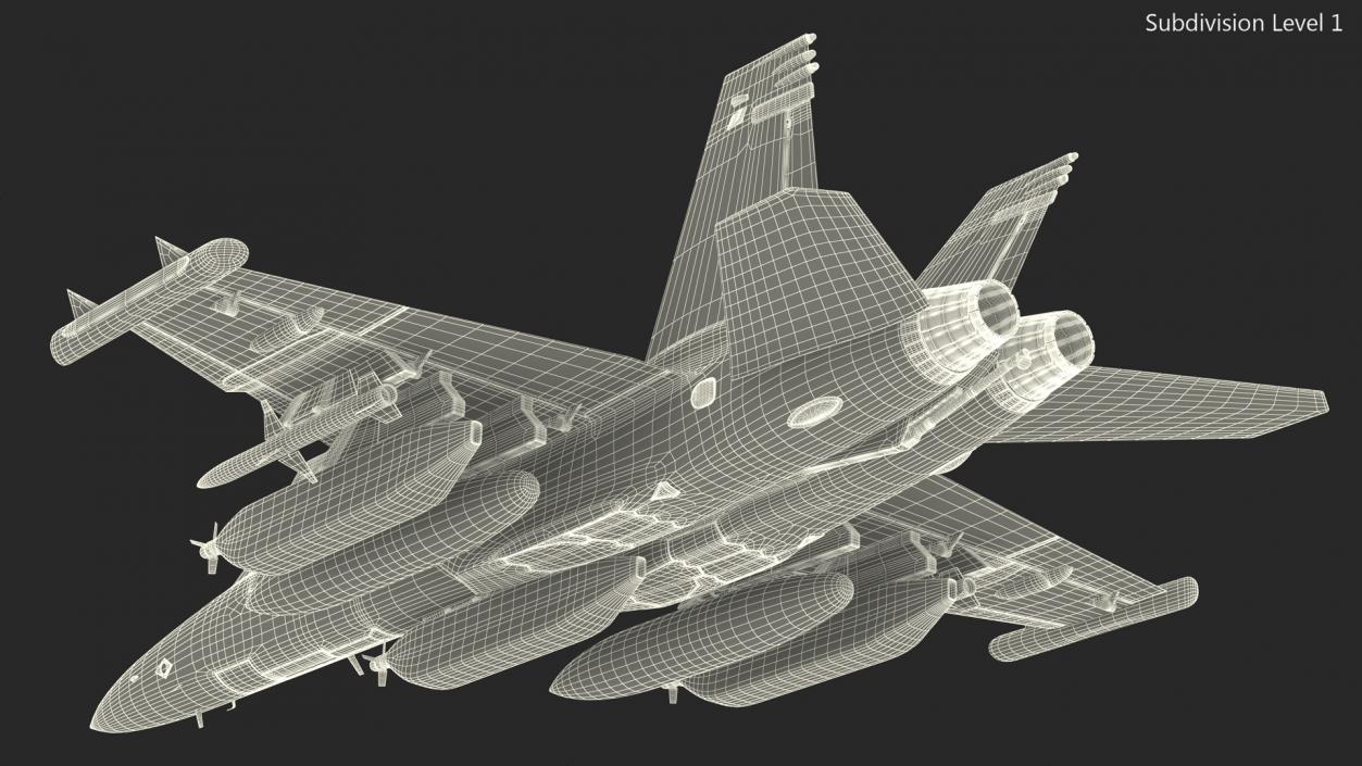 Boeing EA 18G Jet in Flight 3D