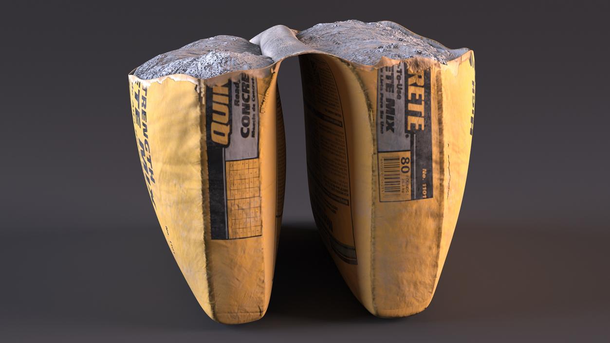 3D model Open Bag Cement Quikrete 80 Lb