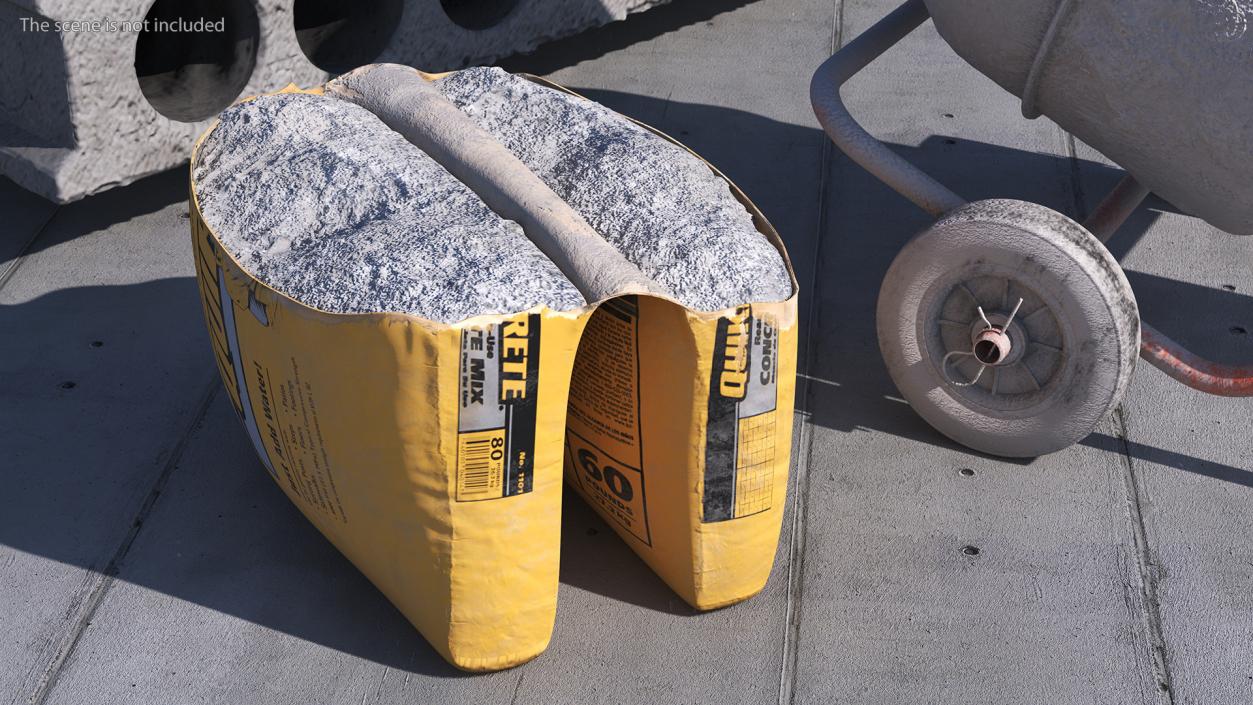 3D model Open Bag Cement Quikrete 80 Lb