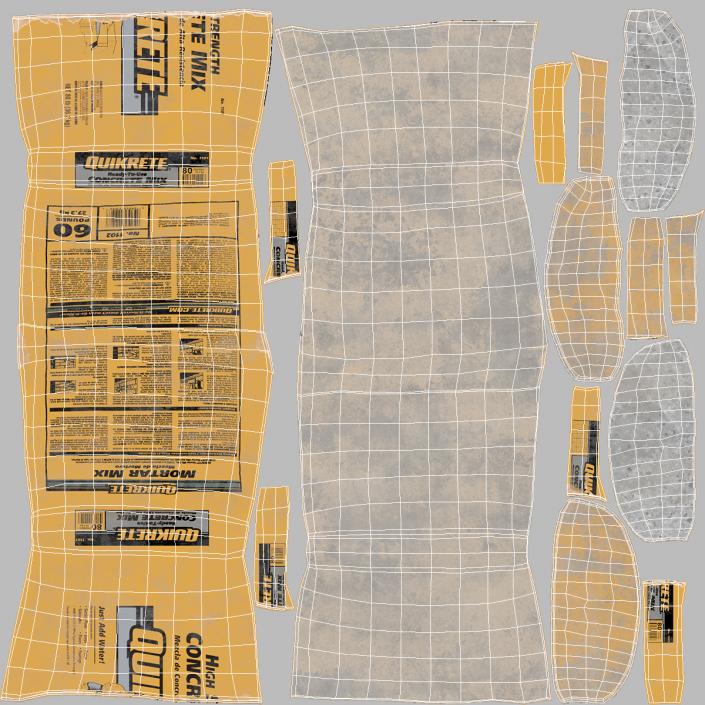 3D model Open Bag Cement Quikrete 80 Lb