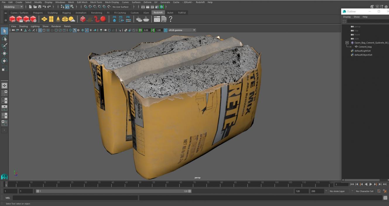 3D model Open Bag Cement Quikrete 80 Lb