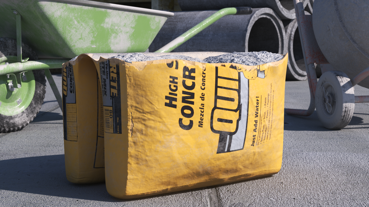 3D model Open Bag Cement Quikrete 80 Lb