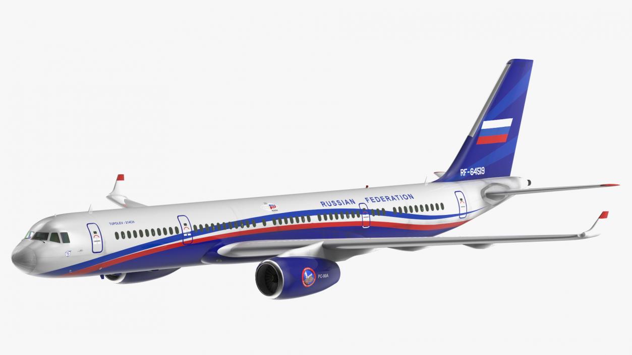 Tupolev Tu-214 Jet Airliner Flight 3D model