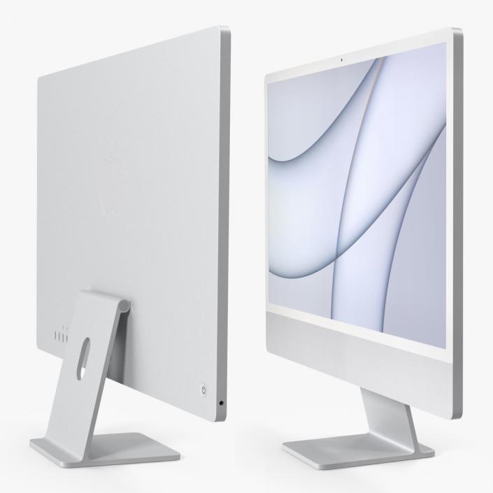 Apple iMac 2021 Silver 3D