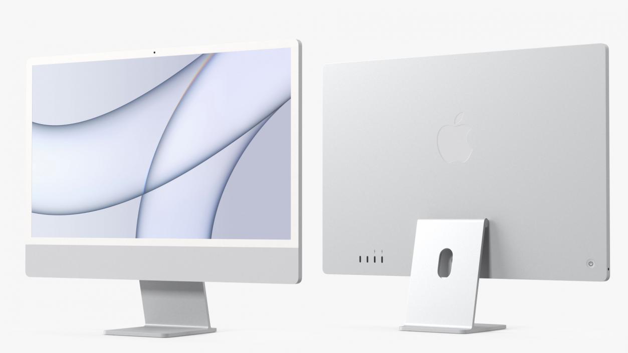 Apple iMac 2021 Silver 3D