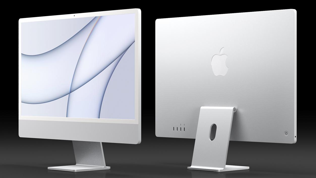 Apple iMac 2021 Silver 3D