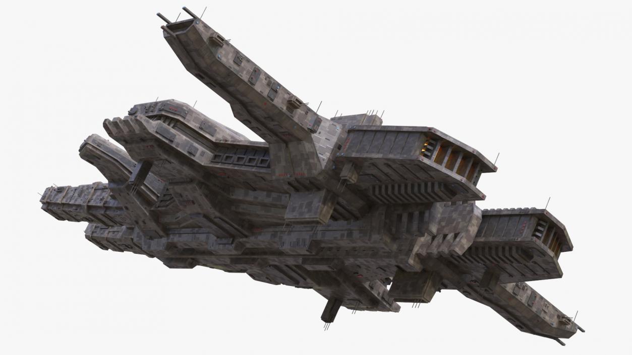 Futuristic Sci-Fi Spaceship Light Brown 3D model