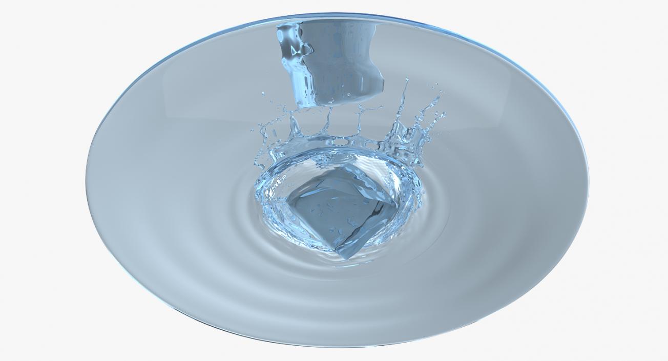 3D Ice Cube Water Splash