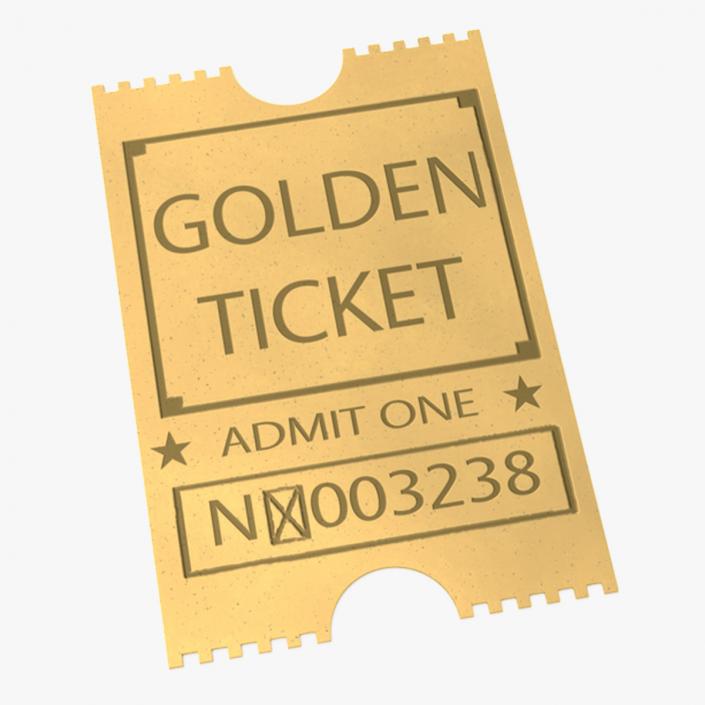 3D Golden Event Admission Ticket 2