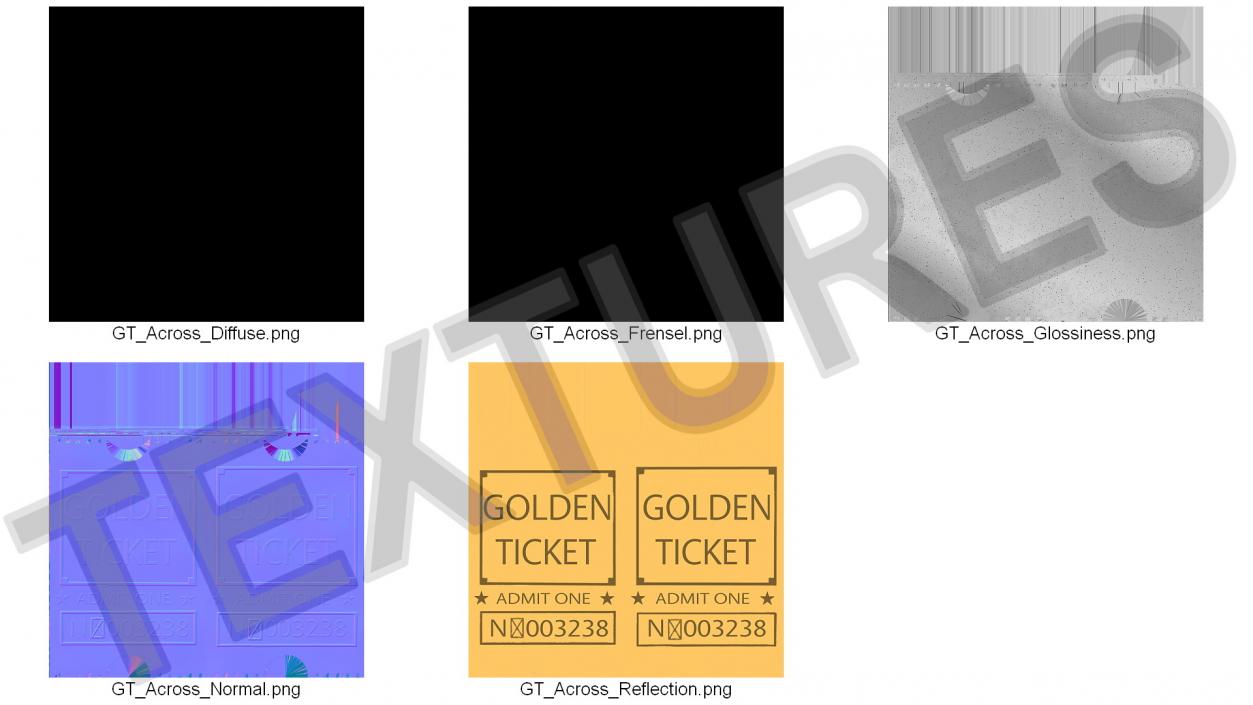 3D Golden Event Admission Ticket 2