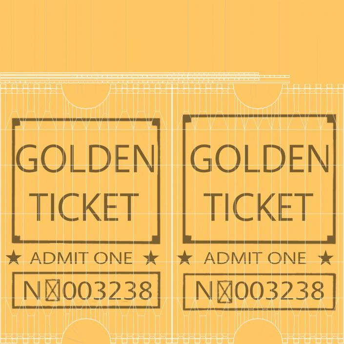 3D Golden Event Admission Ticket 2