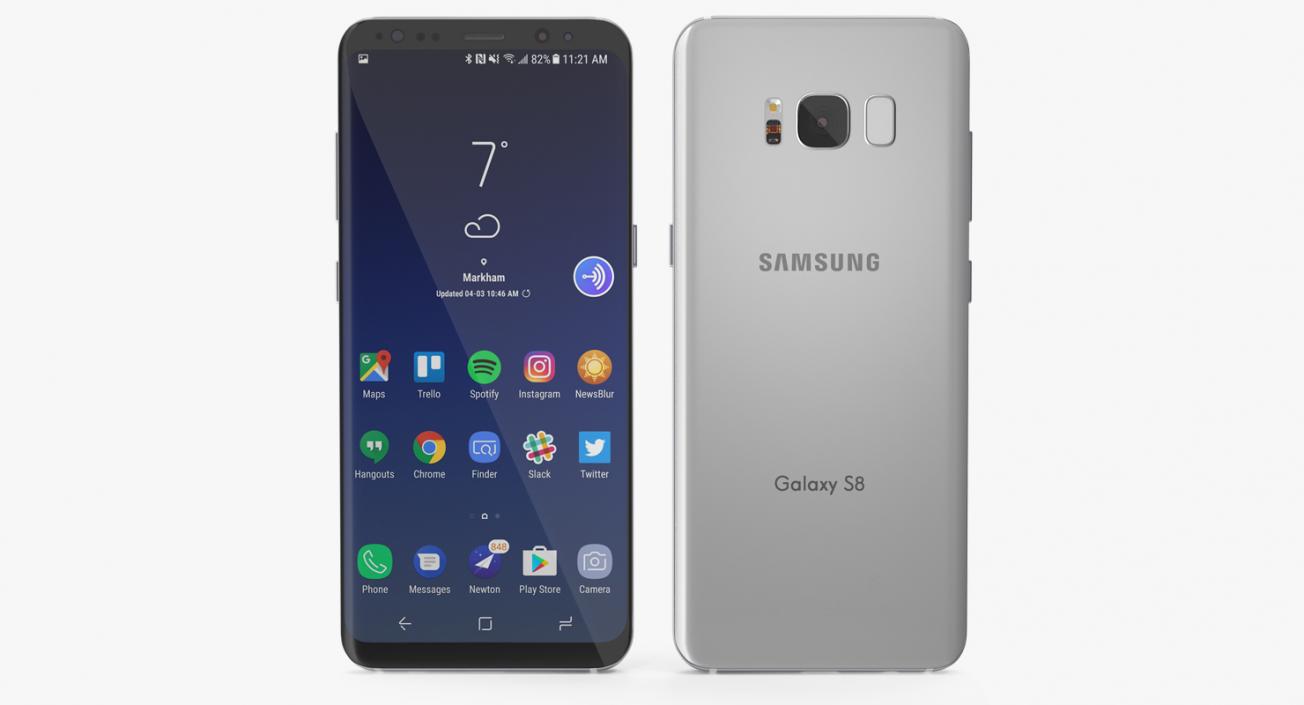 3D Samsung Galaxy S8 Arctic Silver