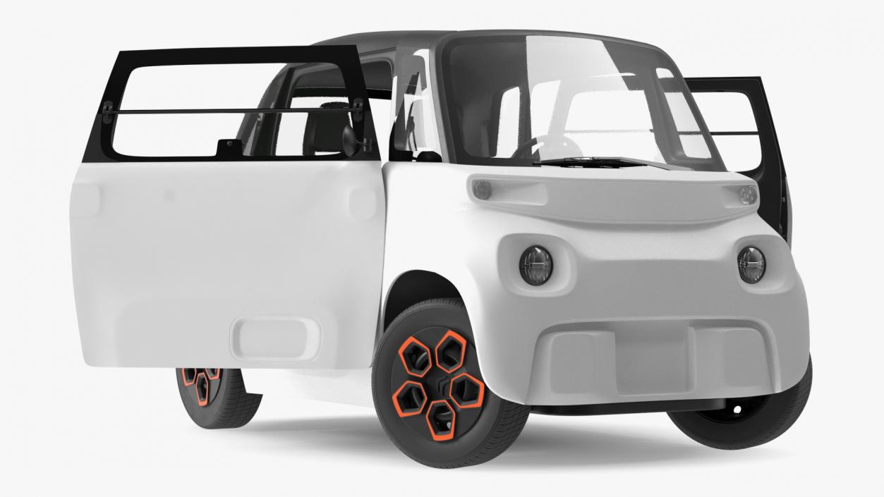 Small Electric Car Rigged for Cinema 4D 3D model