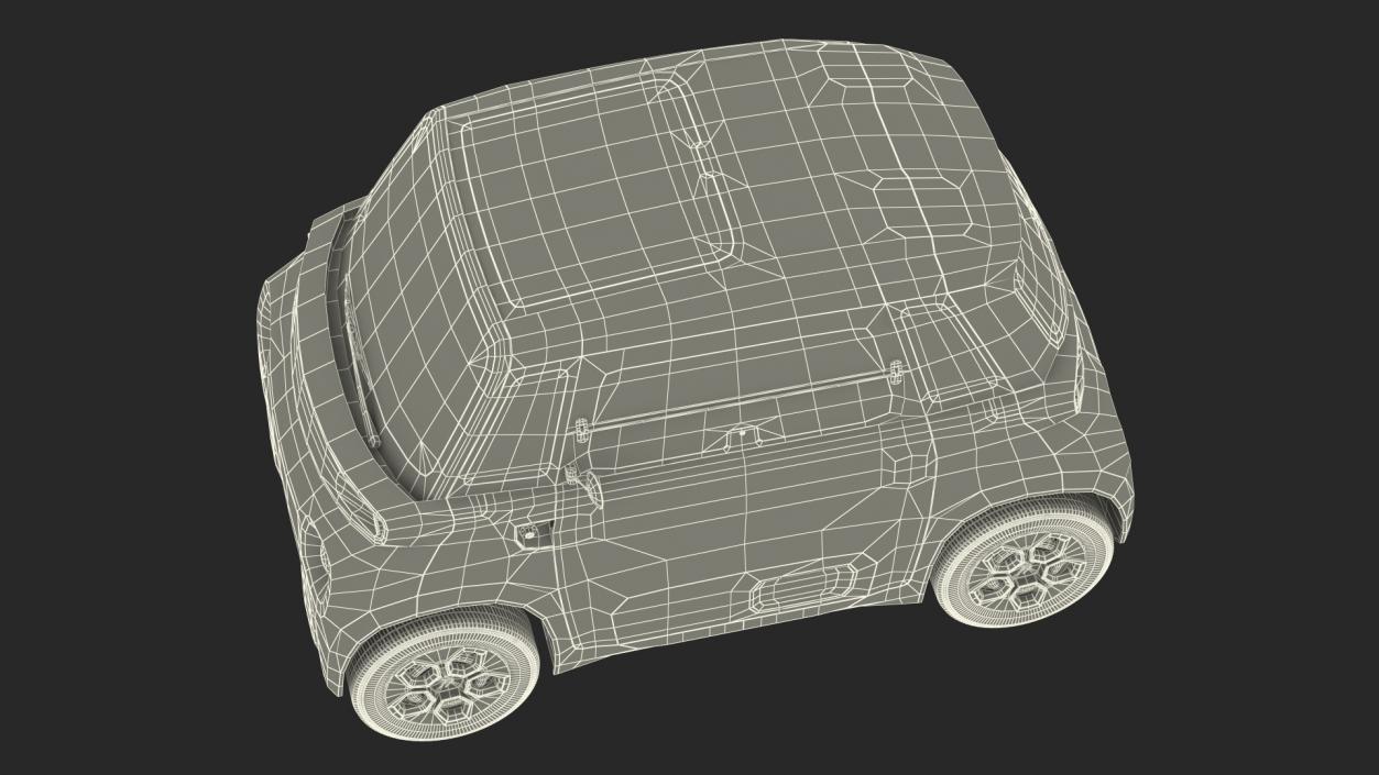 Small Electric Car Rigged for Maya 3D model