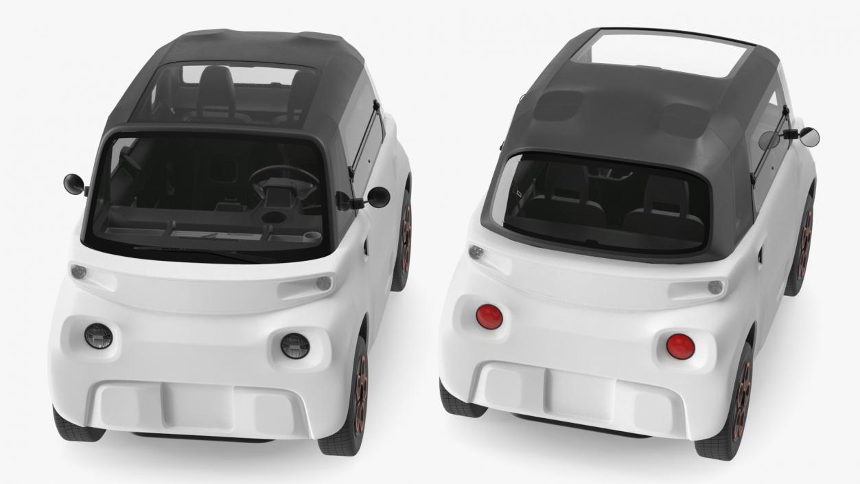 Small Electric Car Rigged for Maya 3D model