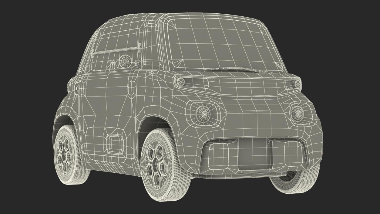 Small Electric Car Rigged for Cinema 4D 3D model