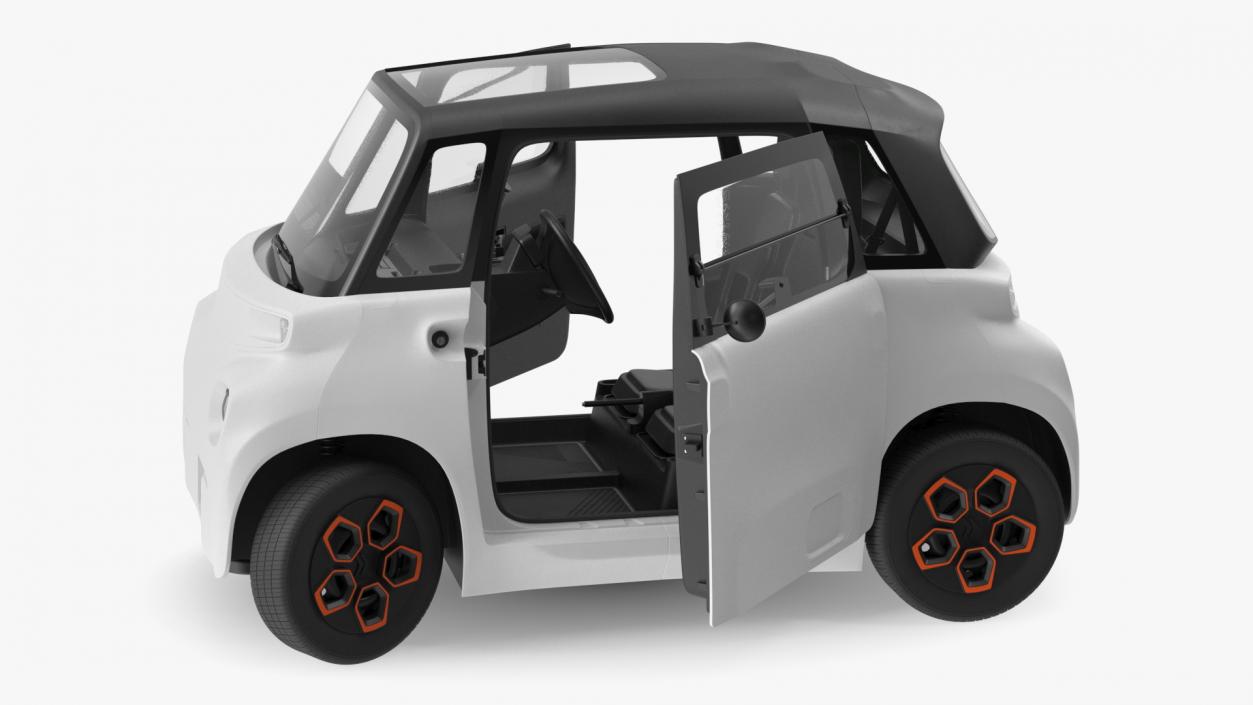 Small Electric Car Rigged for Cinema 4D 3D model