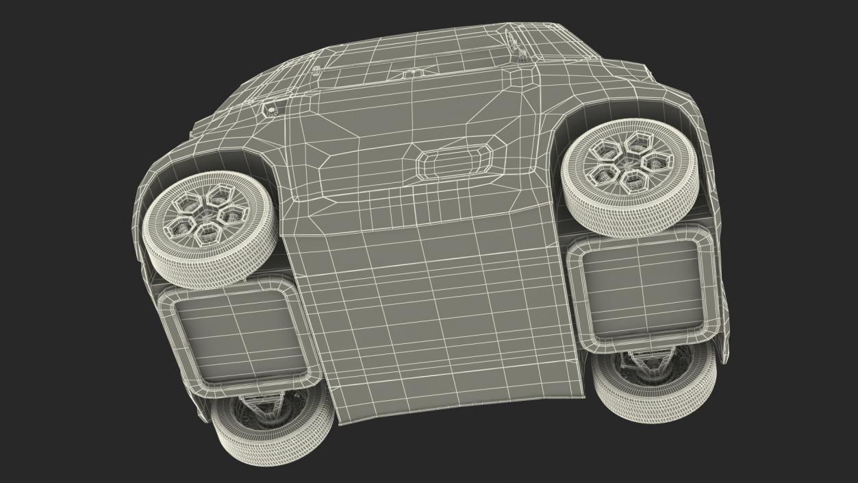 Small Electric Car Rigged for Cinema 4D 3D model