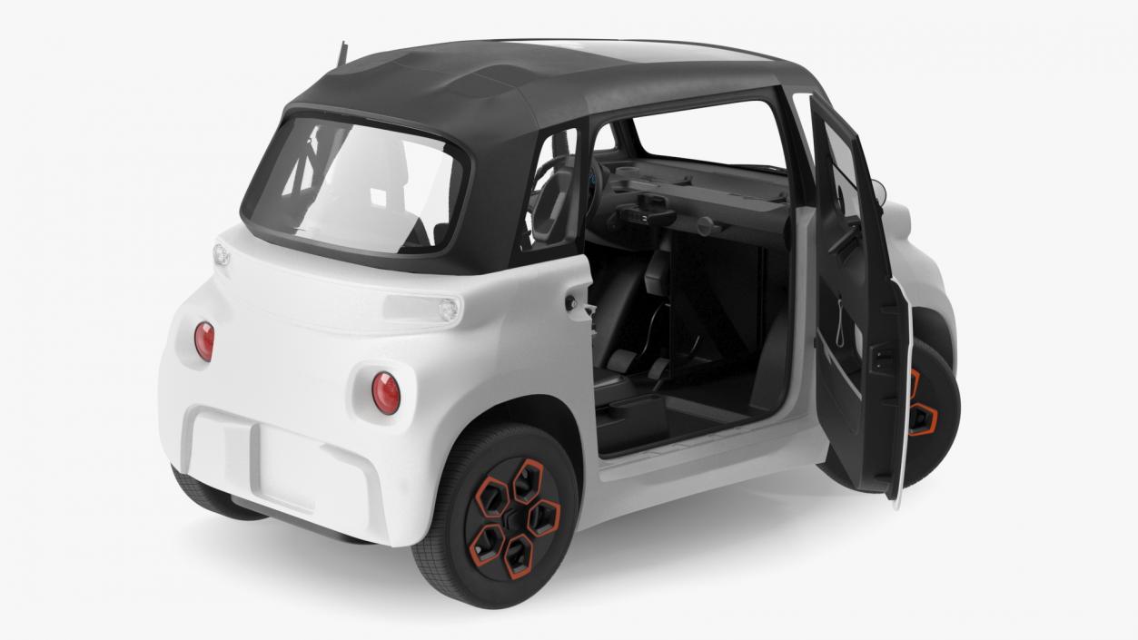 Small Electric Car Rigged for Cinema 4D 3D model