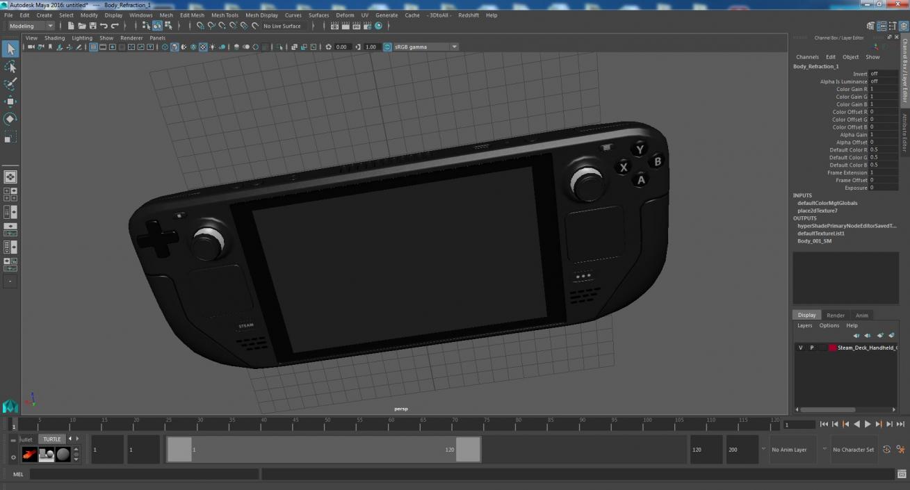 Steam Deck Handheld Gaming Computer Off 3D model