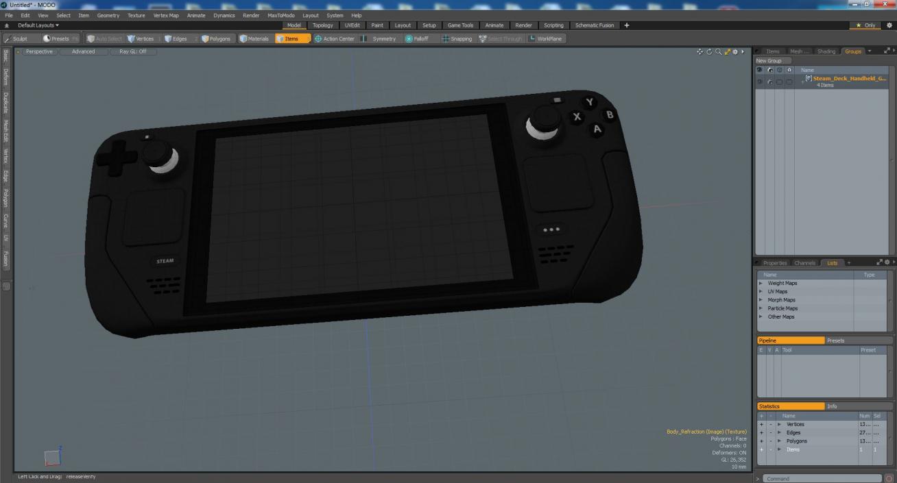 Steam Deck Handheld Gaming Computer Off 3D model