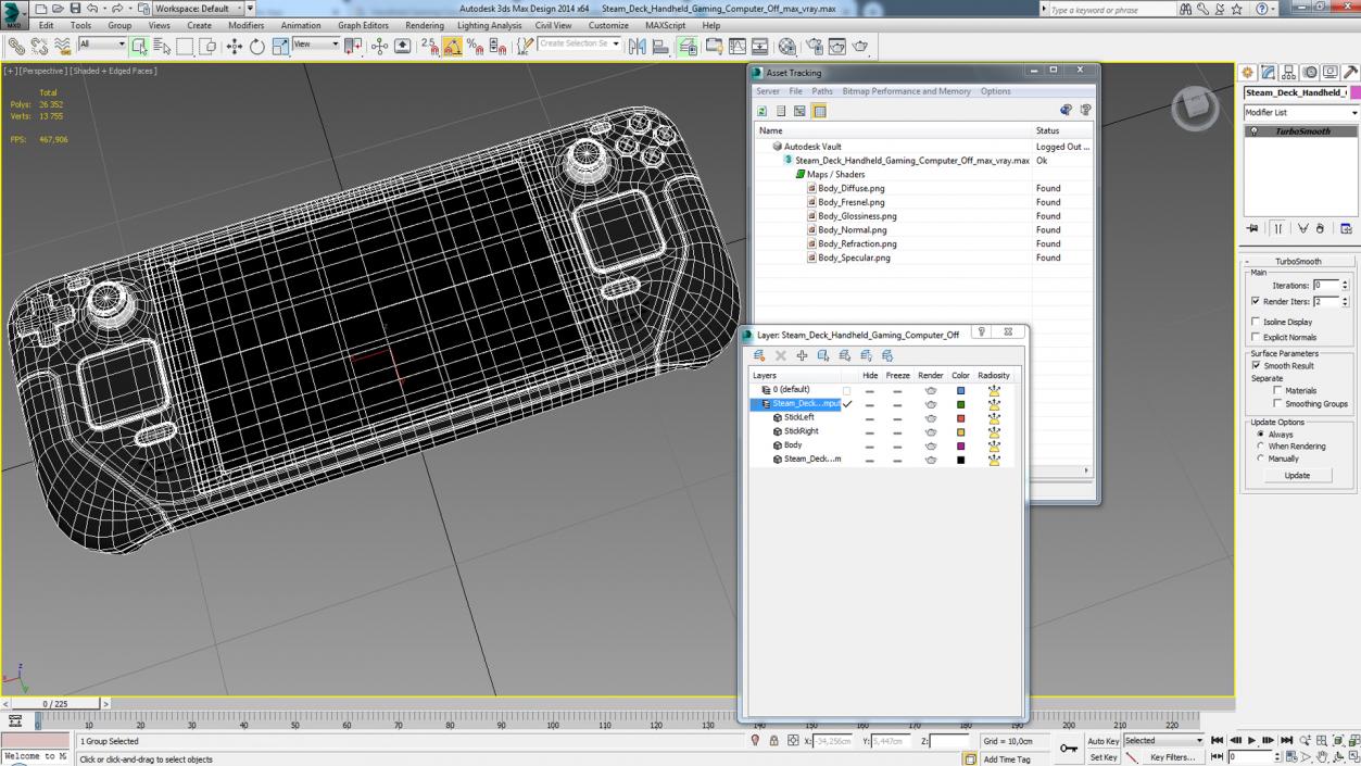 Steam Deck Handheld Gaming Computer Off 3D model