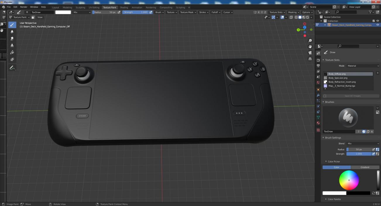 Steam Deck Handheld Gaming Computer Off 3D model