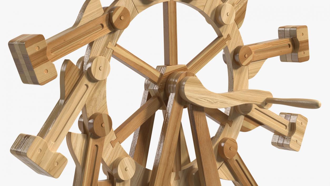 3D Classic Wooden Overbalanced Wheel model