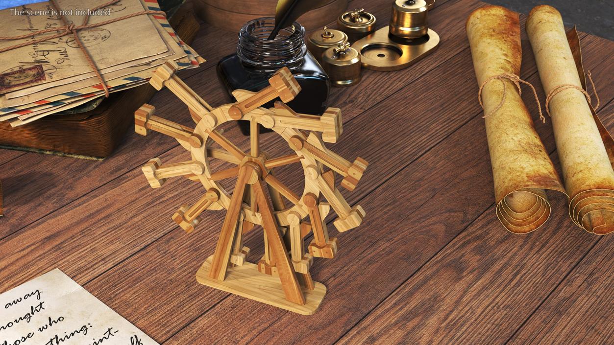 3D Classic Wooden Overbalanced Wheel model