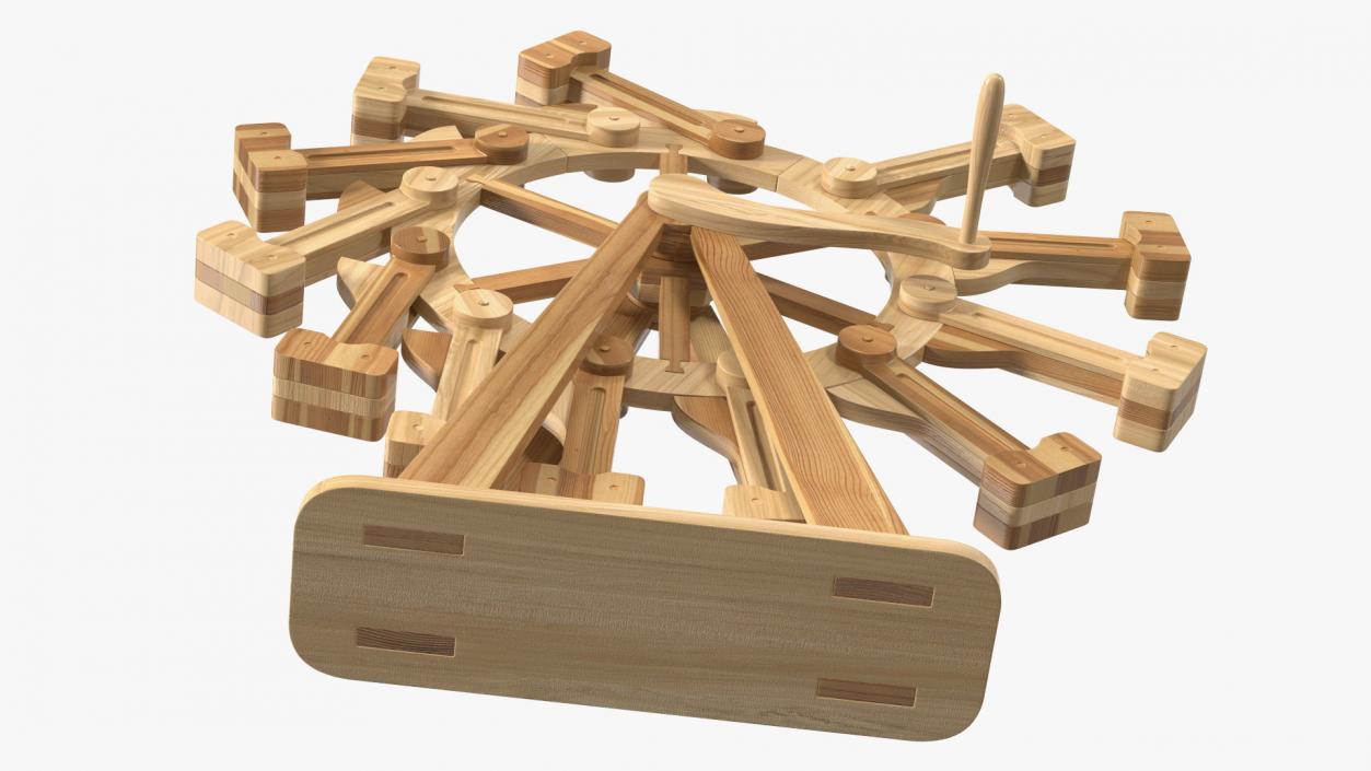 3D Classic Wooden Overbalanced Wheel model