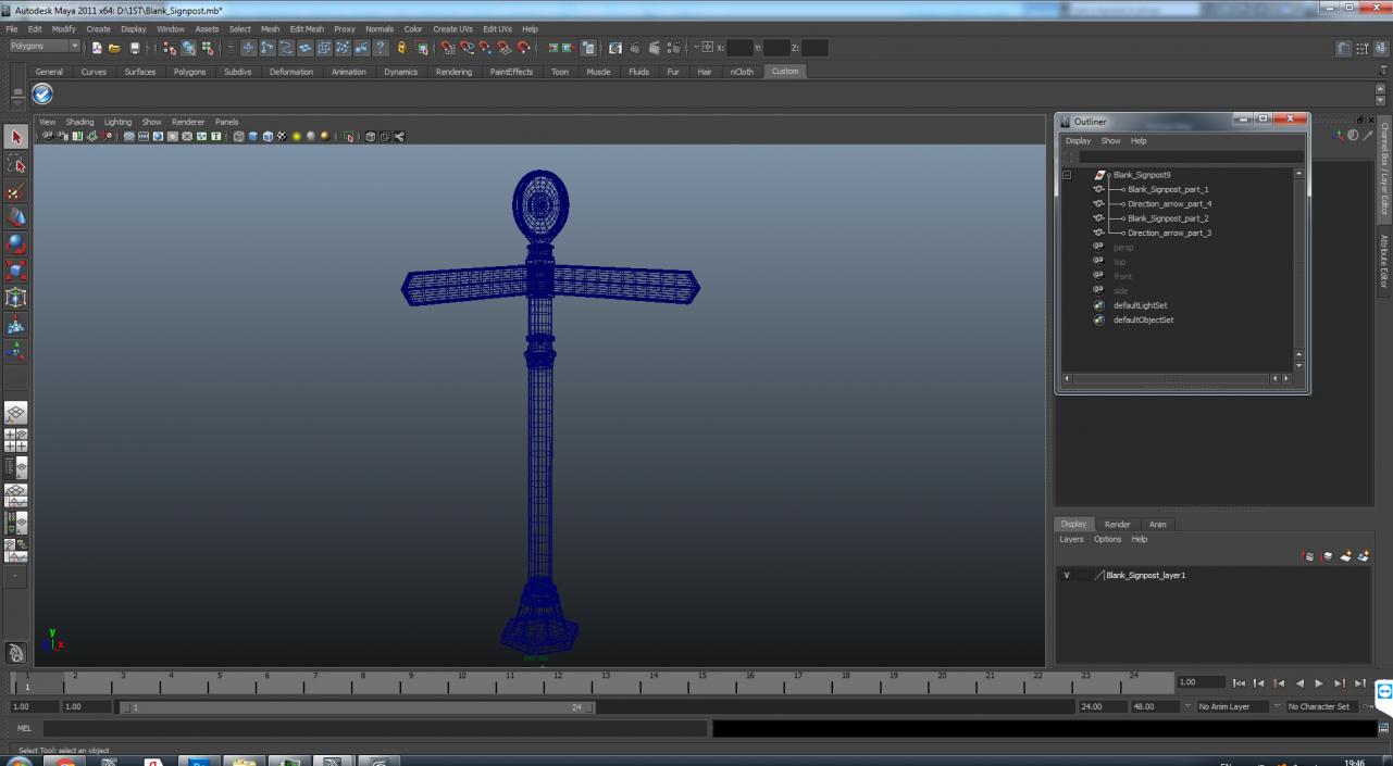 Blank Signpost 3D model