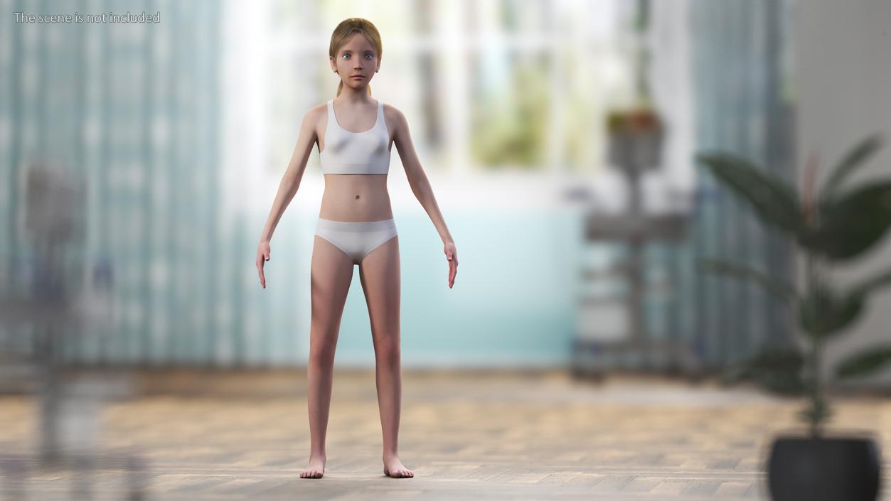 3D Complete Female and Kid Girl Anatomy Fur Collection