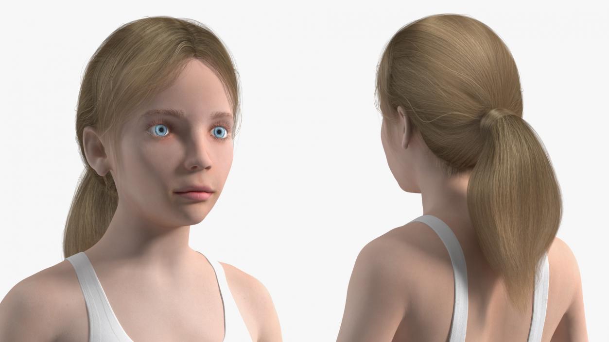 3D Complete Female and Kid Girl Anatomy Fur Collection