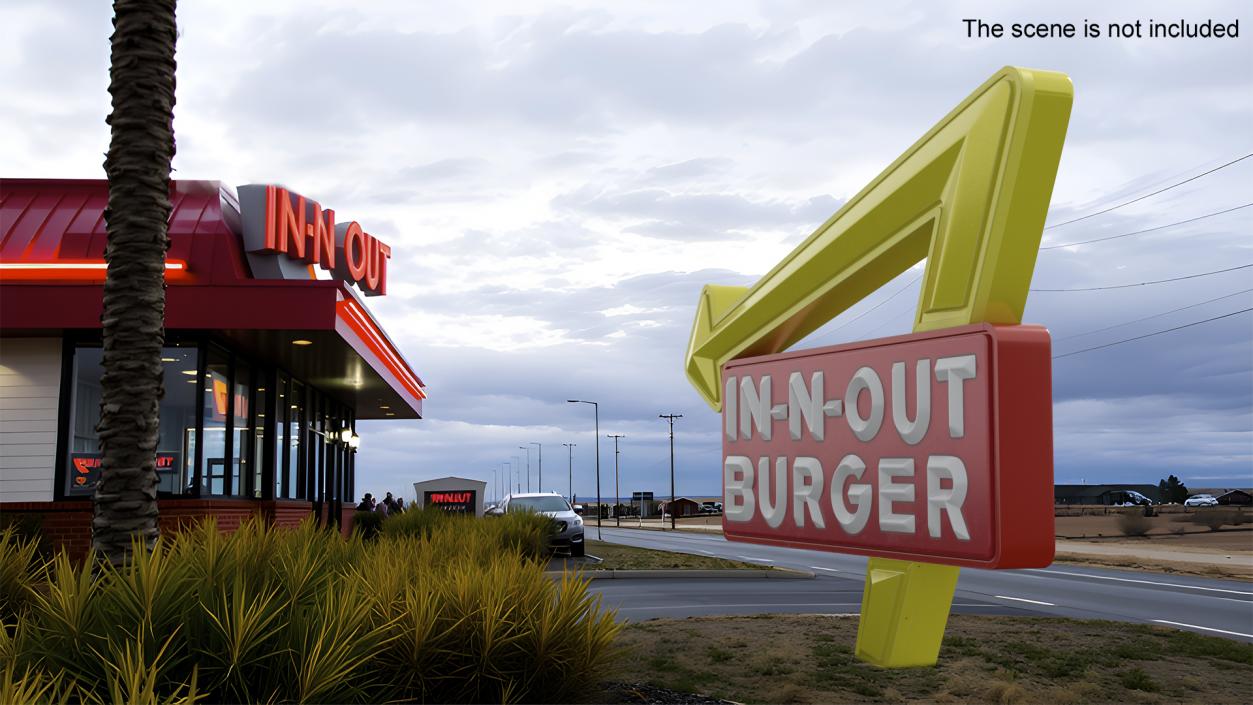 In N Out Burger Sign 2 3D