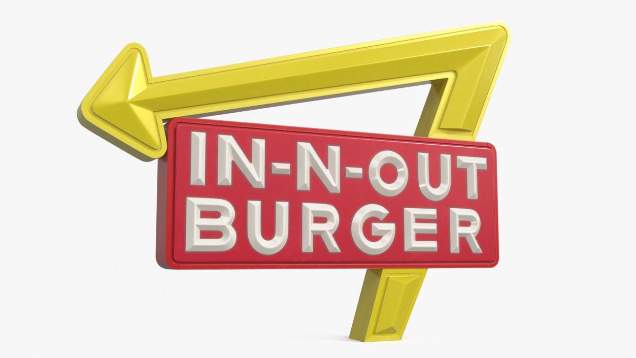 In N Out Burger Sign 2 3D