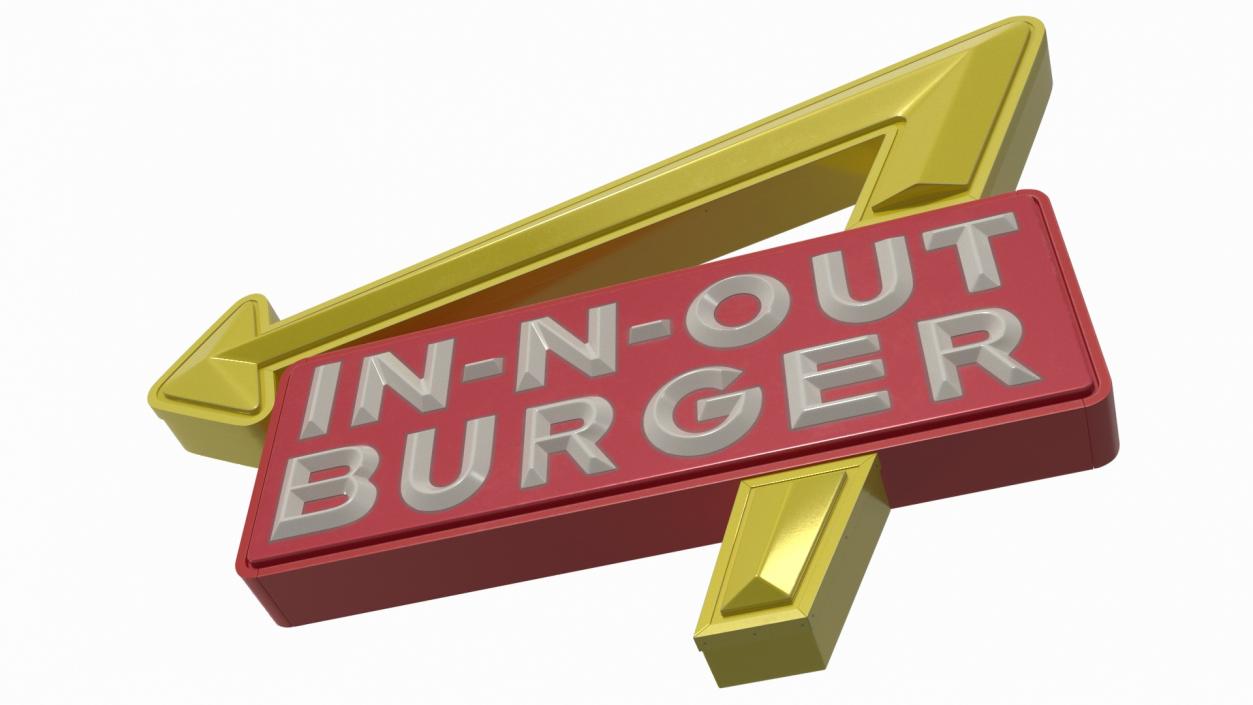 In N Out Burger Sign 2 3D