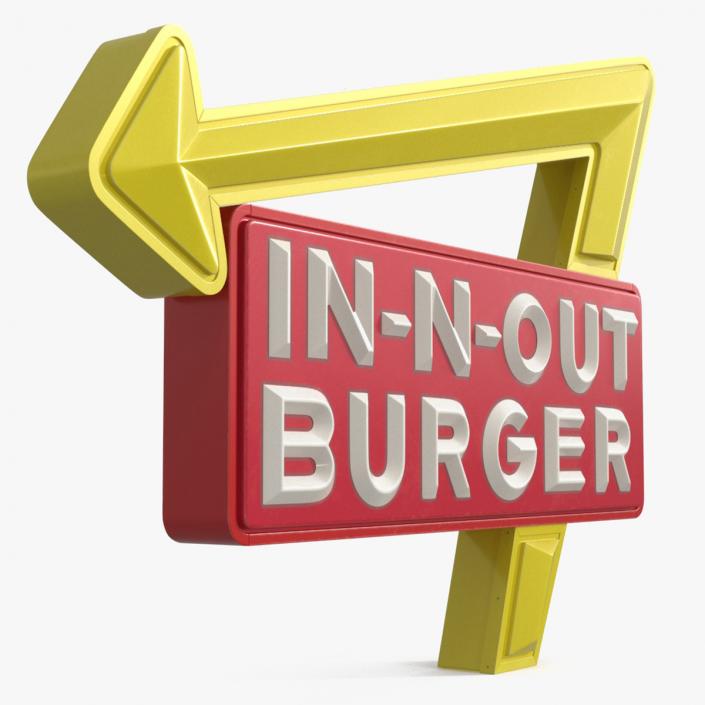 In N Out Burger Sign 2 3D