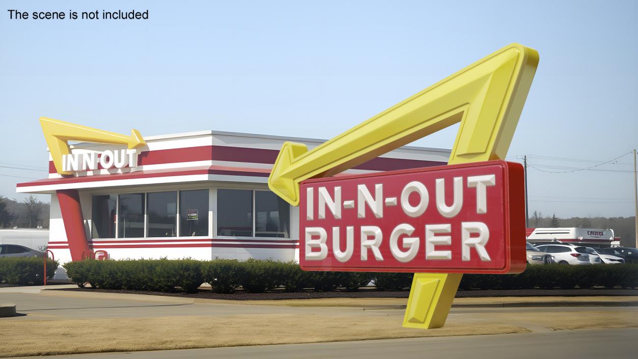 In N Out Burger Sign 2 3D