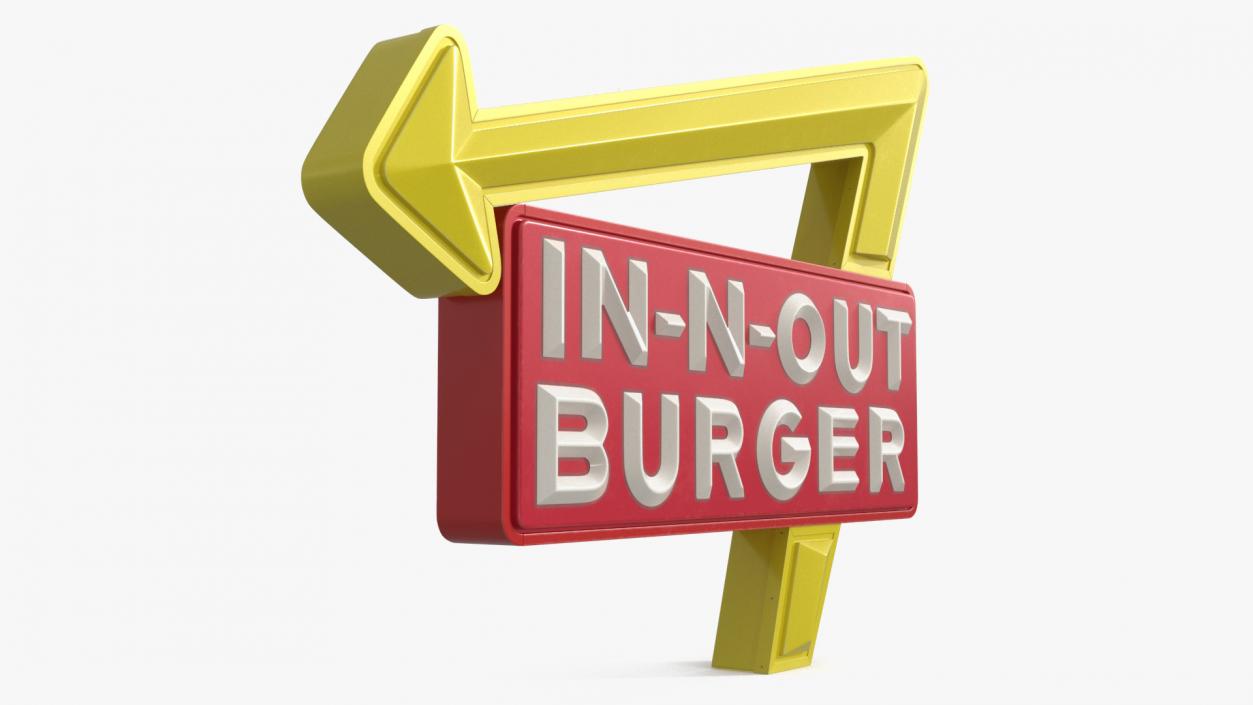 In N Out Burger Sign 2 3D